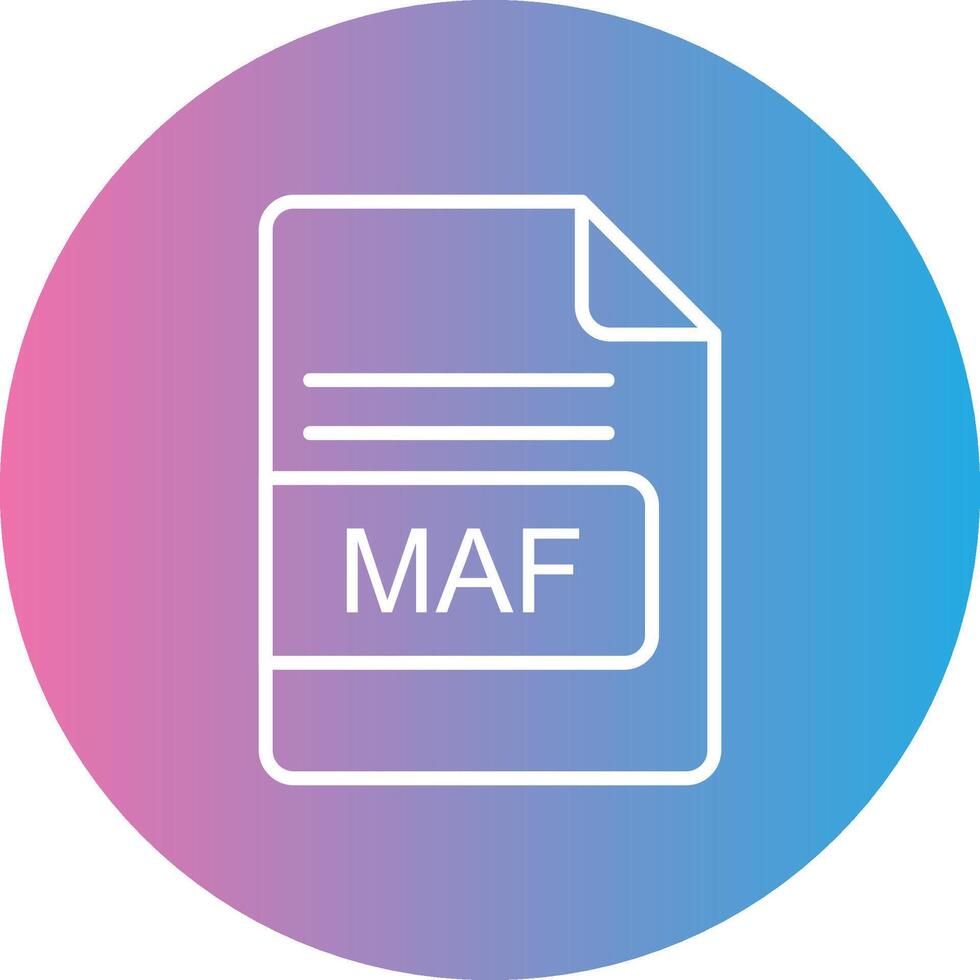 MAF File Format Line Gradient Circle Icon vector