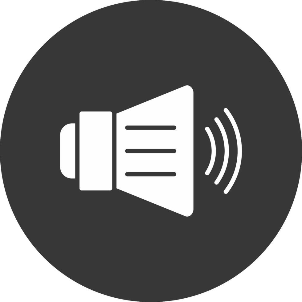 Sound Glyph Inverted Icon vector