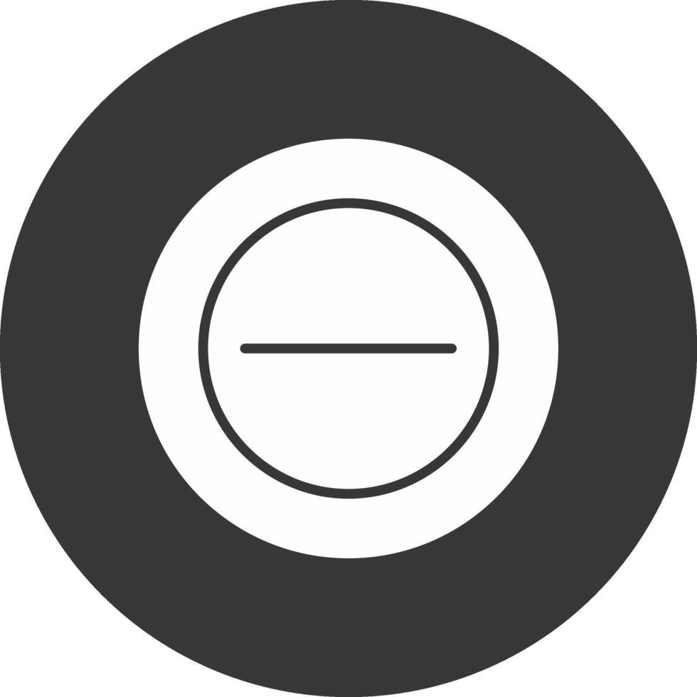 Minus Glyph Inverted Icon vector