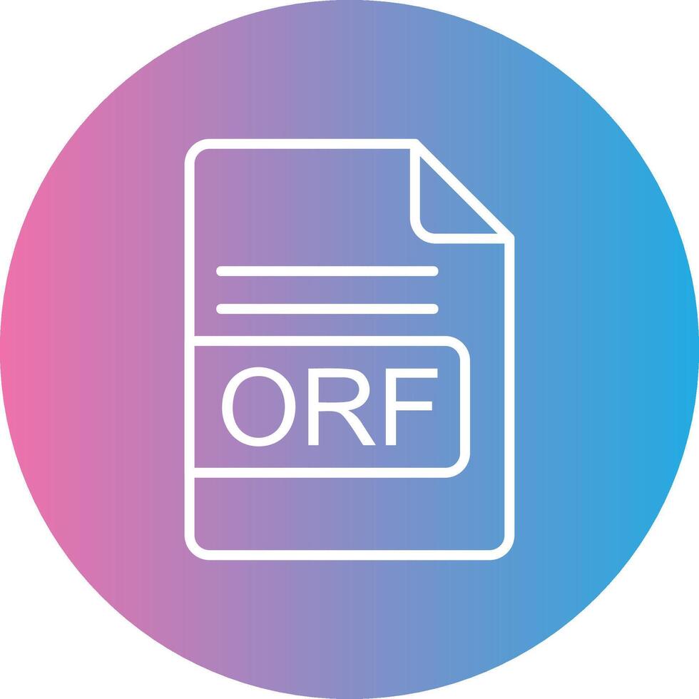 orf archivo formato línea degradado circulo icono vector