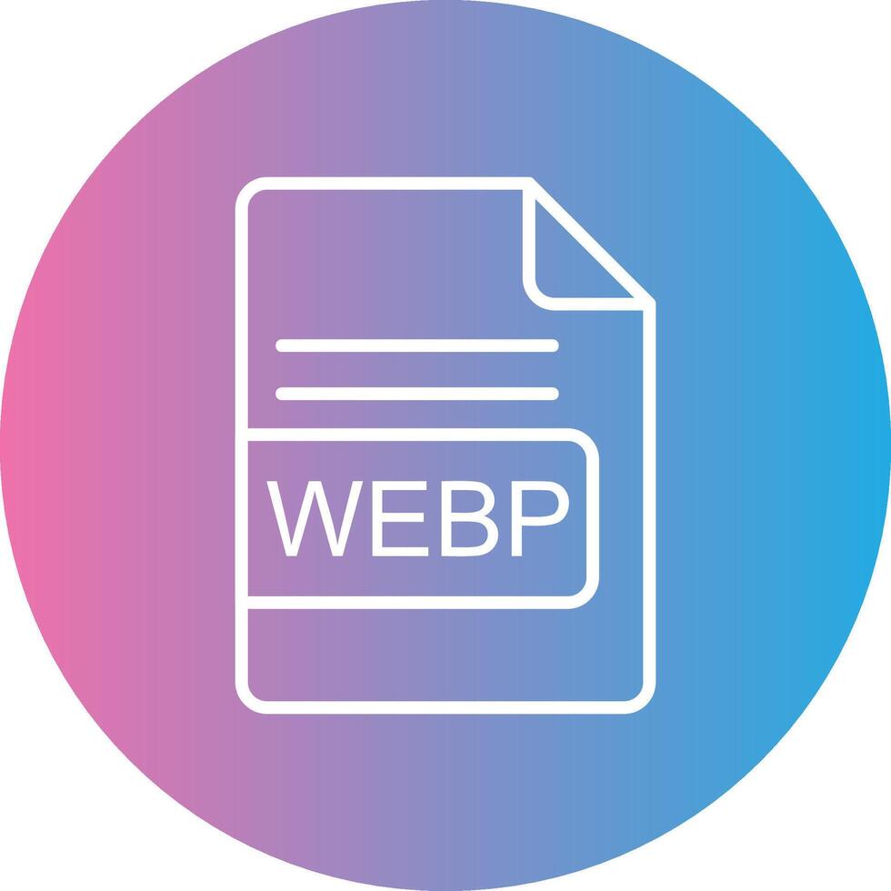 WEBP File Format Line Gradient Circle Icon vector