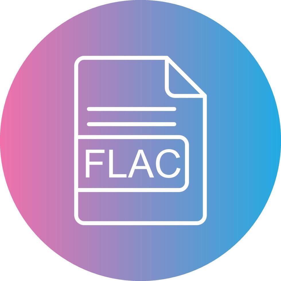 FLAC File Format Line Gradient Circle Icon vector