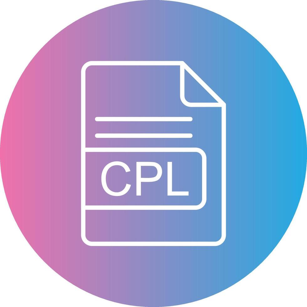 CPL File Format Line Gradient Circle Icon vector