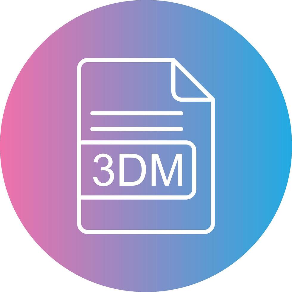 3DM File Format Line Gradient Circle Icon vector