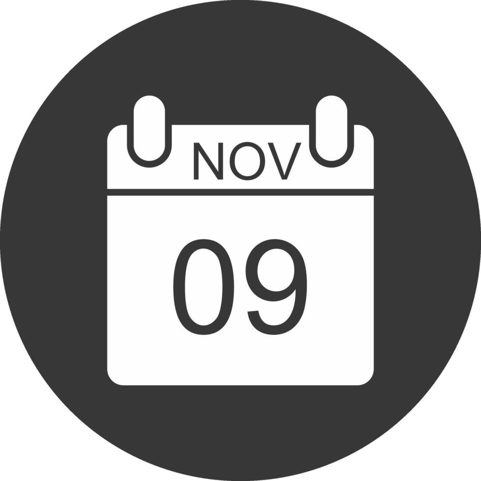 November Glyph Inverted Icon vector