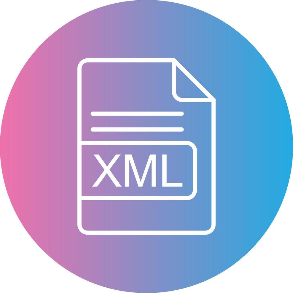 XML File Format Line Gradient Circle Icon vector