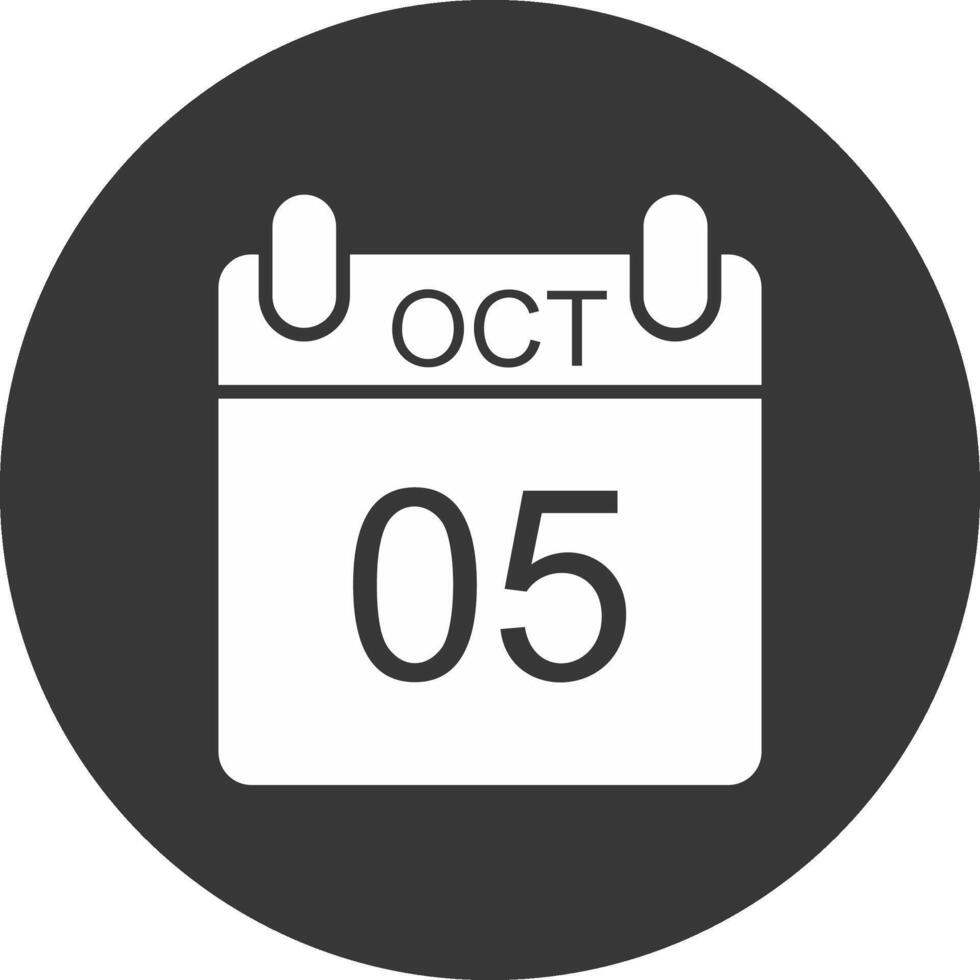 octubre glifo invertido icono vector