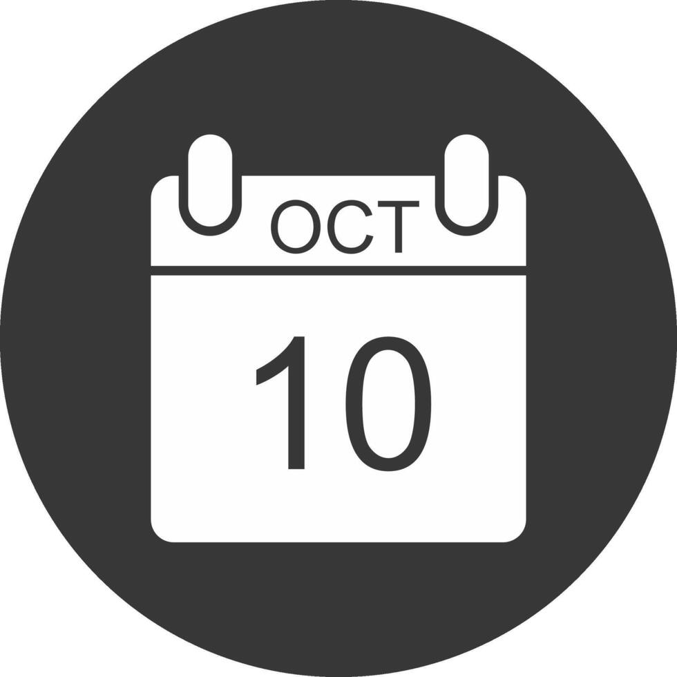 octubre glifo invertido icono vector