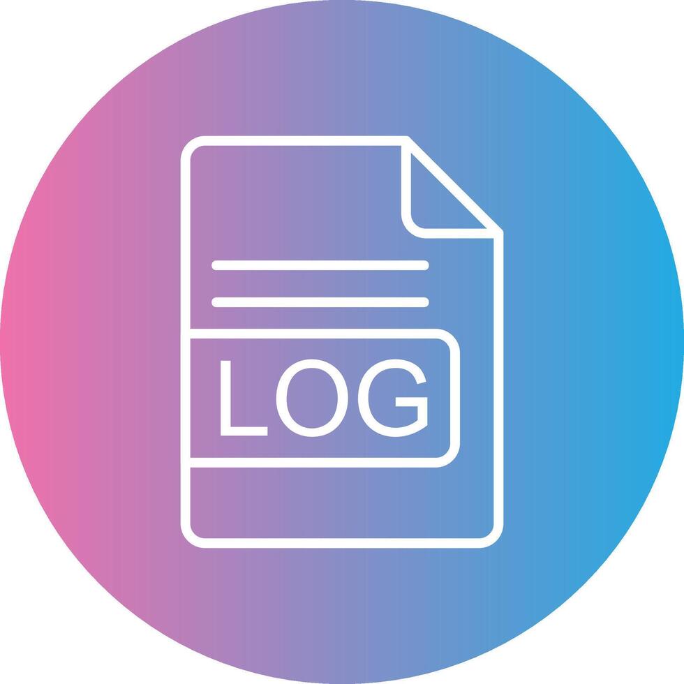LOG File Format Line Gradient Circle Icon vector