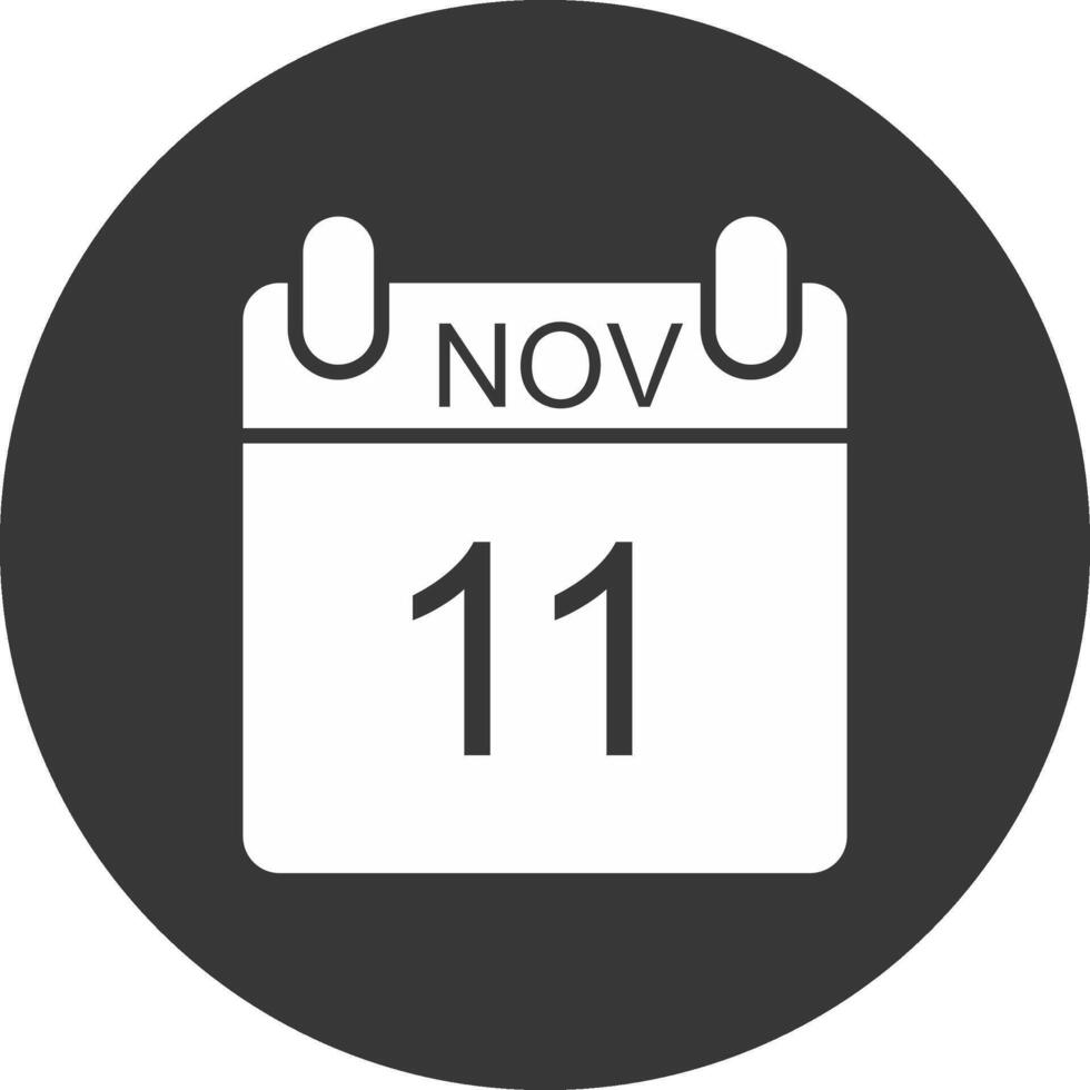noviembre glifo invertido icono vector