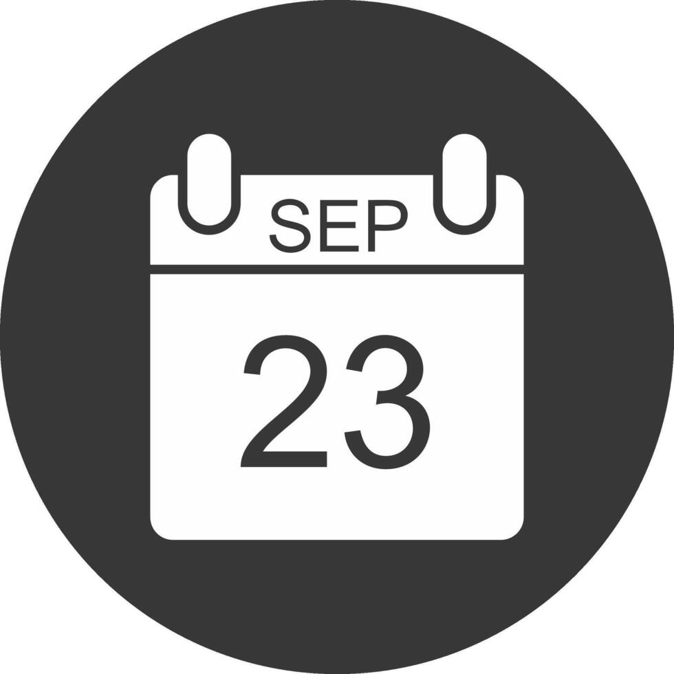 septiembre glifo invertido icono vector