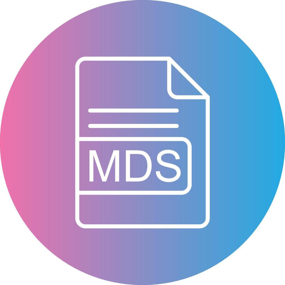 MDS File Format Line Gradient Circle Icon vector