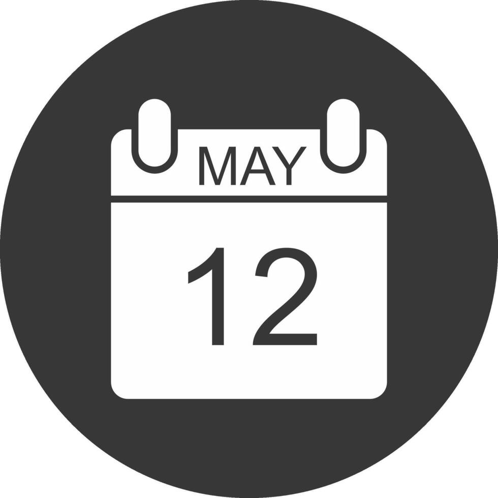 May Glyph Inverted Icon vector