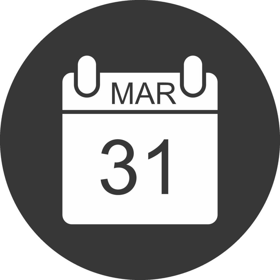 March Glyph Inverted Icon vector