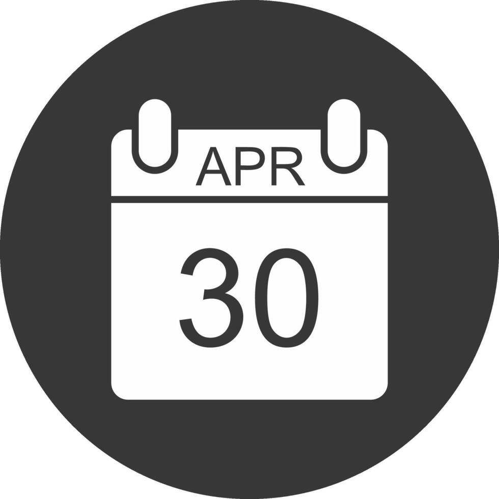 April Glyph Inverted Icon vector