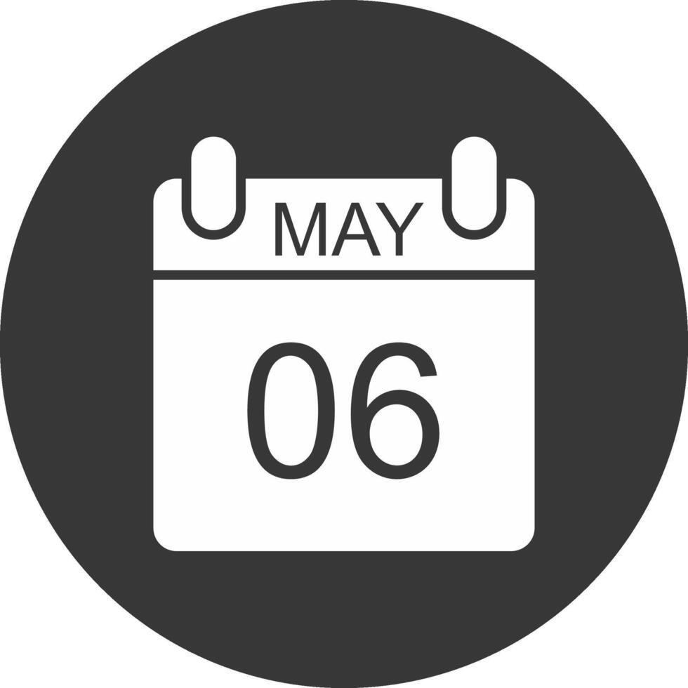 May Glyph Inverted Icon vector