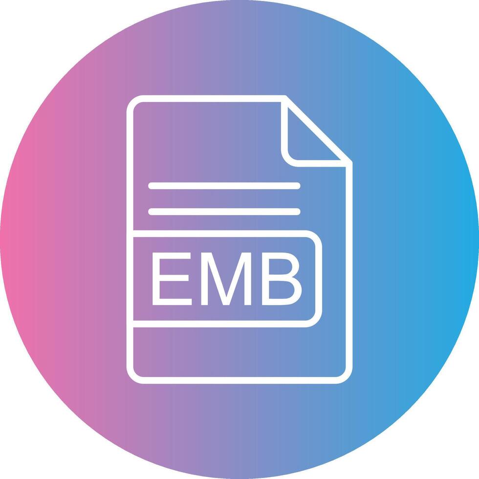 EMB File Format Line Gradient Circle Icon vector