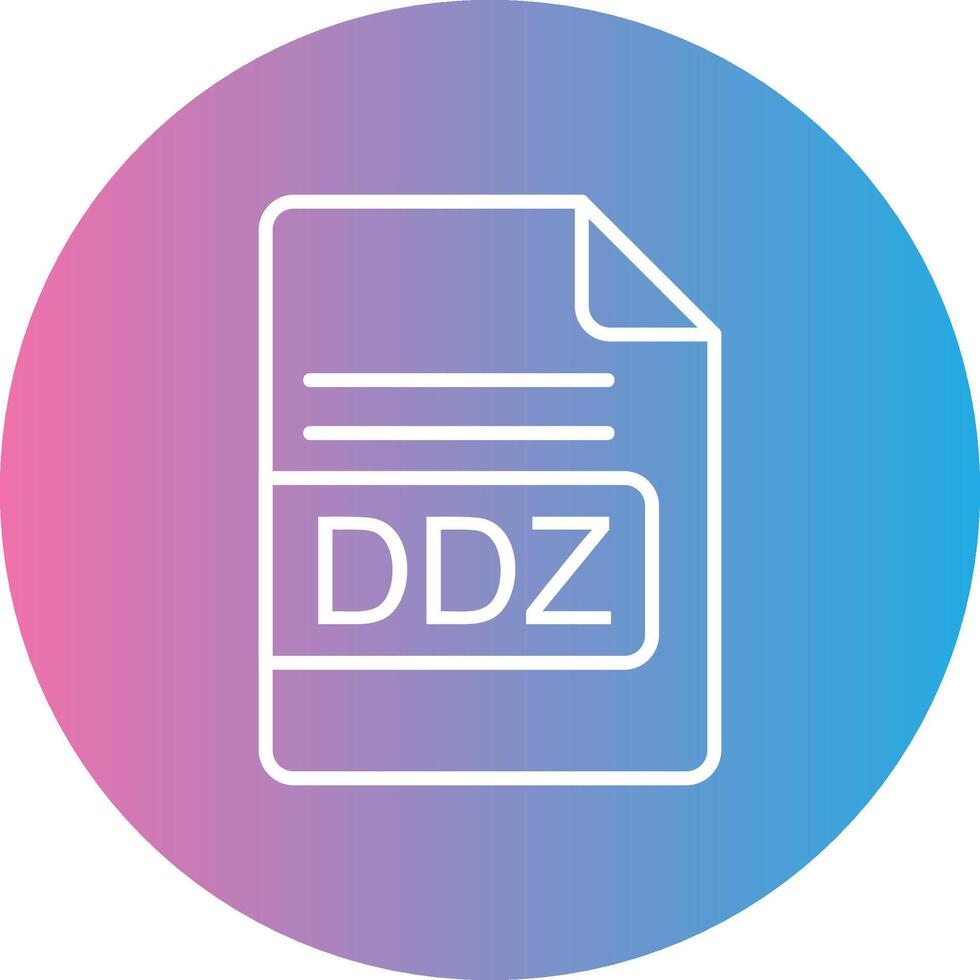 DDZ File Format Line Gradient Circle Icon vector