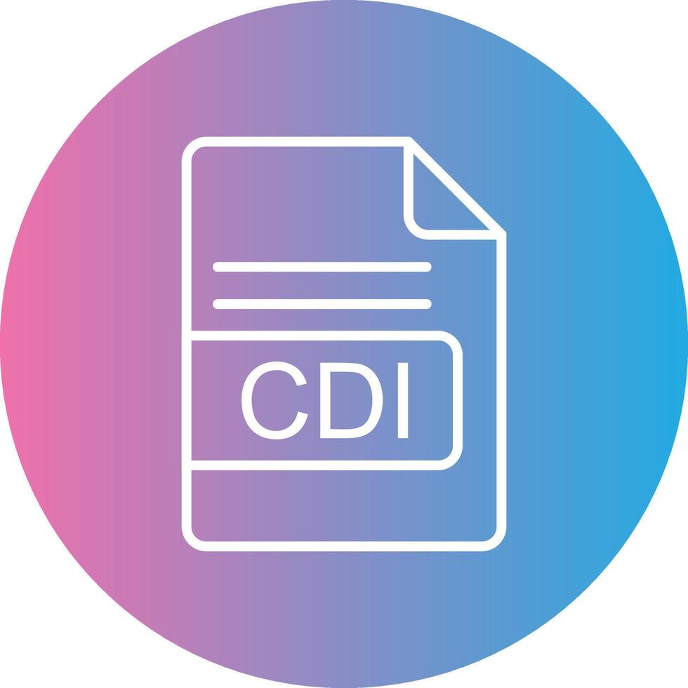 CDI File Format Line Gradient Circle Icon vector