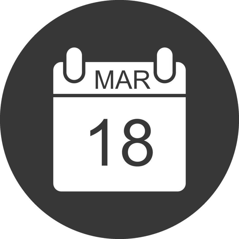 March Glyph Inverted Icon vector