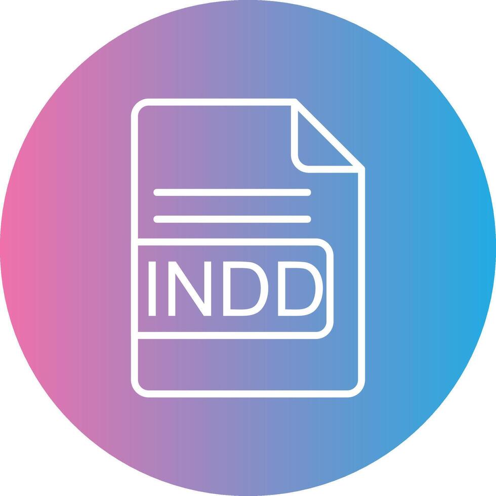 INDD File Format Line Gradient Circle Icon vector