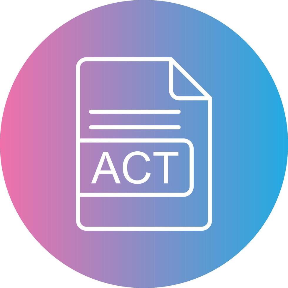 ACT File Format Line Gradient Circle Icon vector