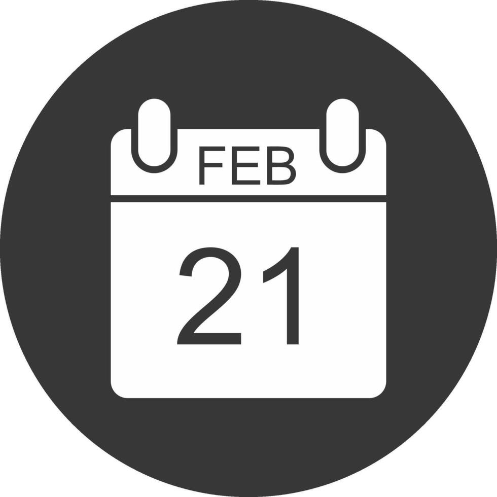 February Glyph Inverted Icon vector