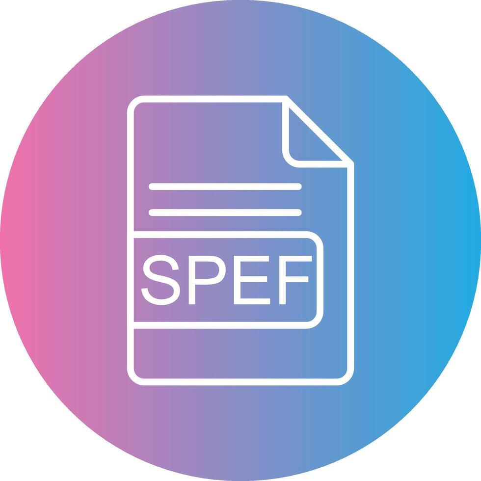 SPEF File Format Line Gradient Circle Icon vector