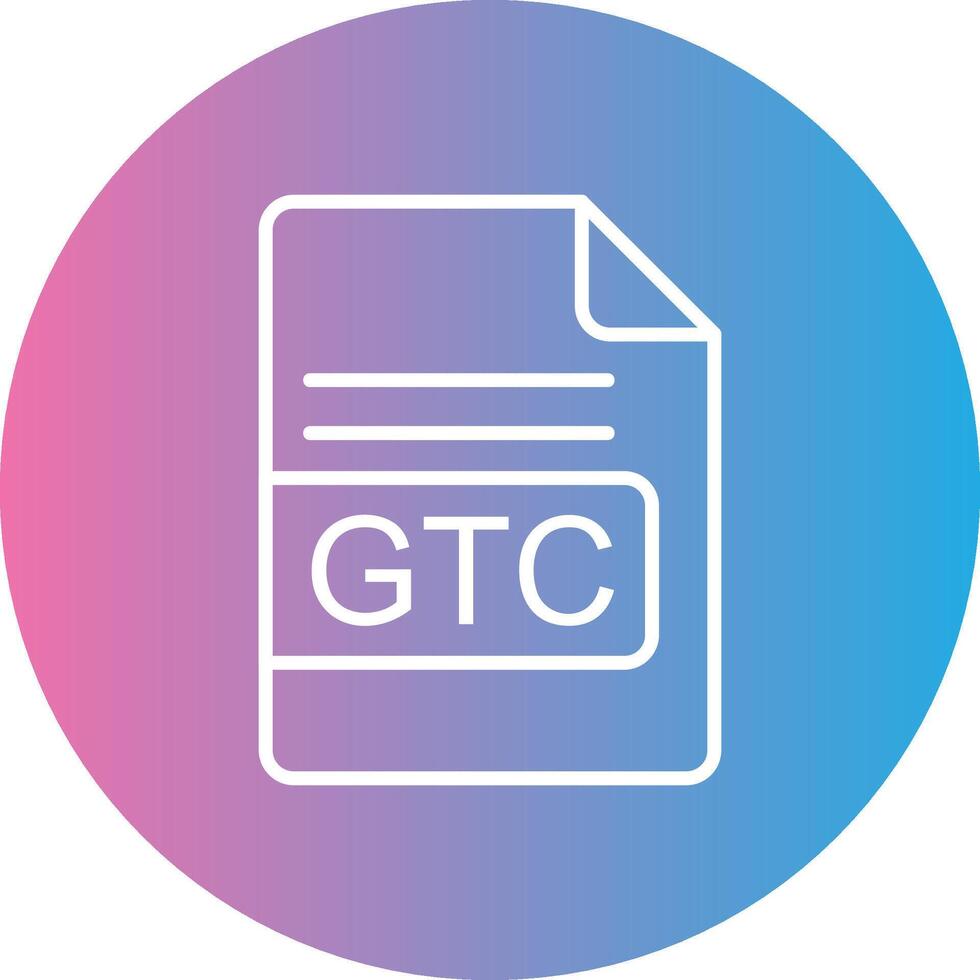 GTC File Format Line Gradient Circle Icon vector