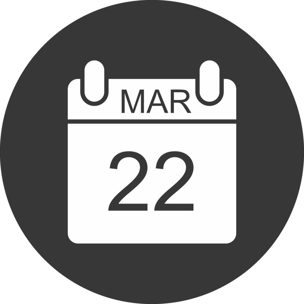 March Glyph Inverted Icon vector