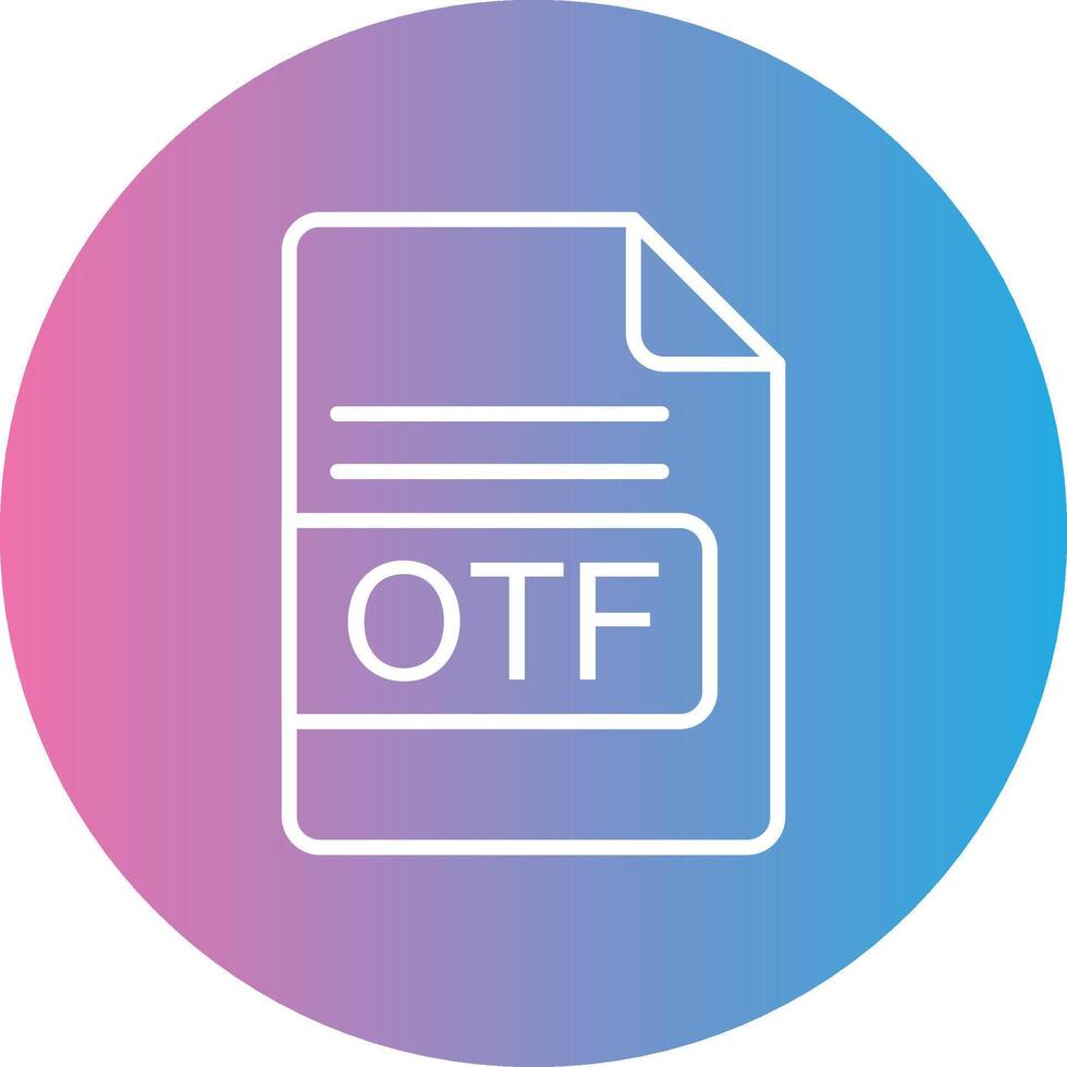 otf archivo formato línea degradado circulo icono vector