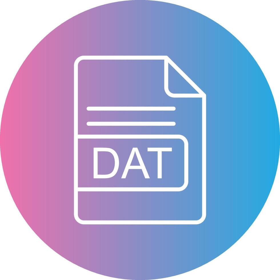 DAT File Format Line Gradient Circle Icon vector