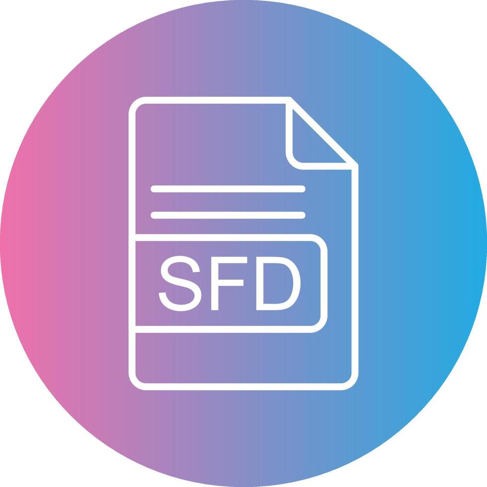 SFD File Format Line Gradient Circle Icon vector