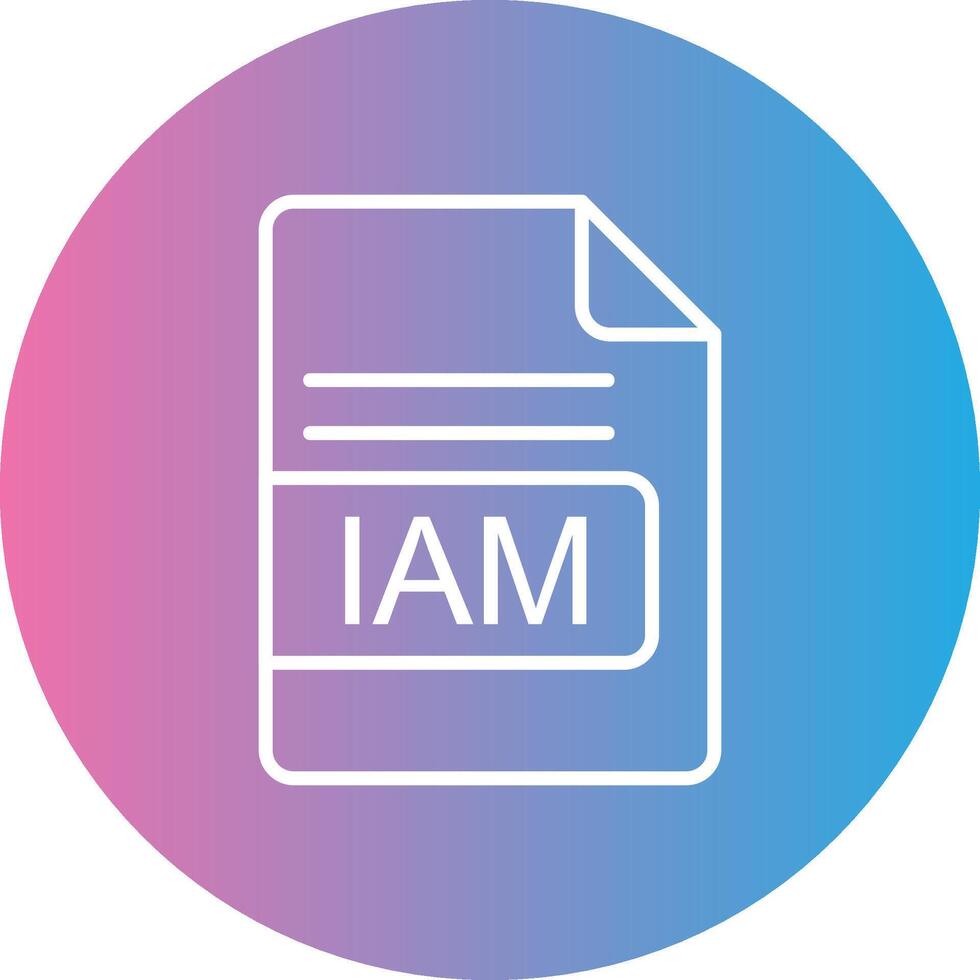 IAM File Format Line Gradient Circle Icon vector