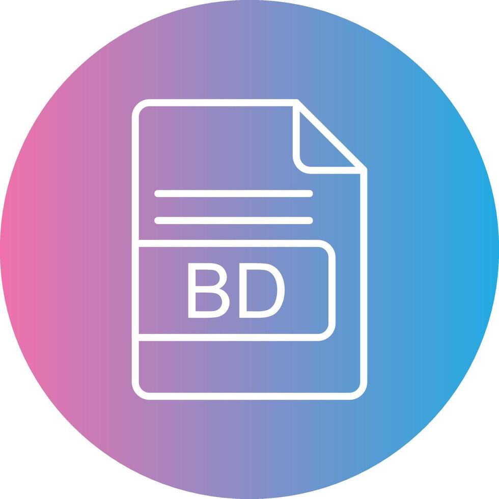 BD File Format Line Gradient Circle Icon vector