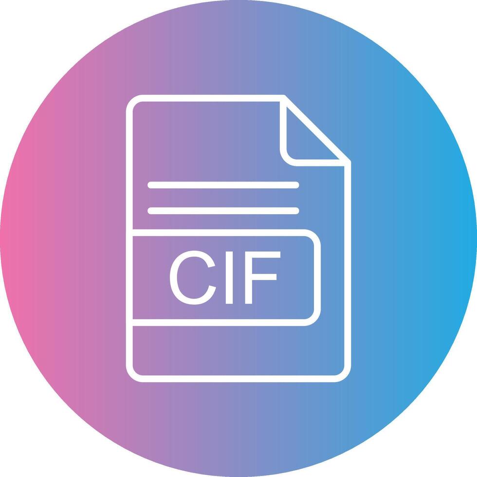 CIF File Format Line Gradient Circle Icon vector