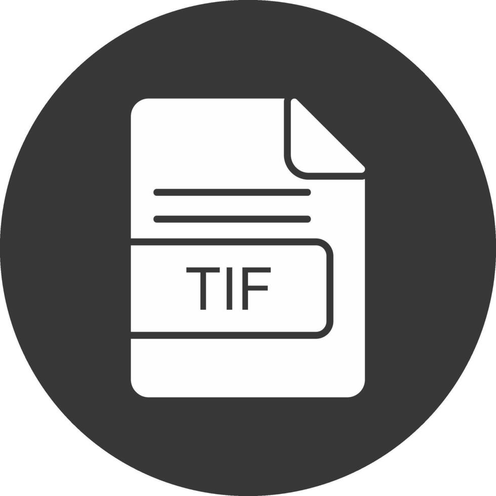TIF File Format Glyph Inverted Icon vector