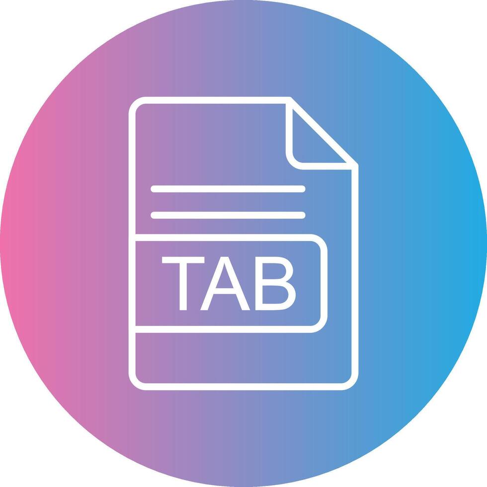 TAB File Format Line Gradient Circle Icon vector