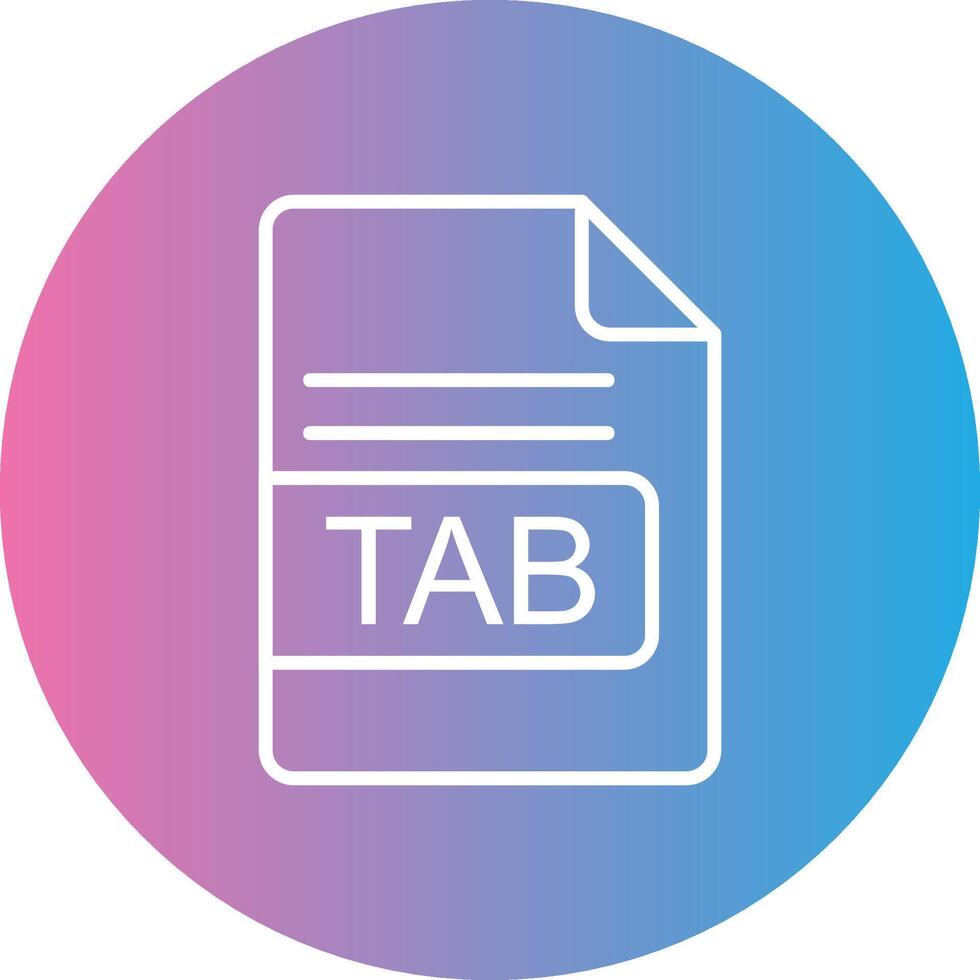 TAB File Format Line Gradient Circle Icon vector