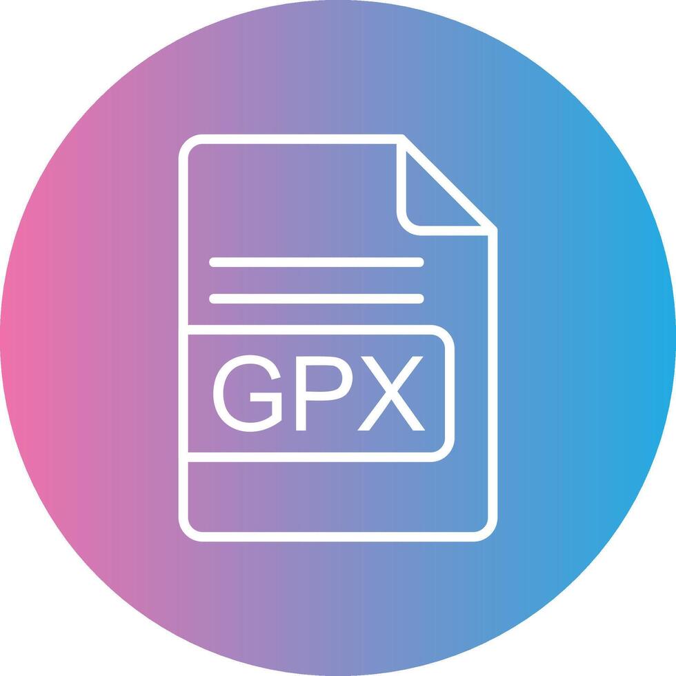 GPX File Format Line Gradient Circle Icon vector