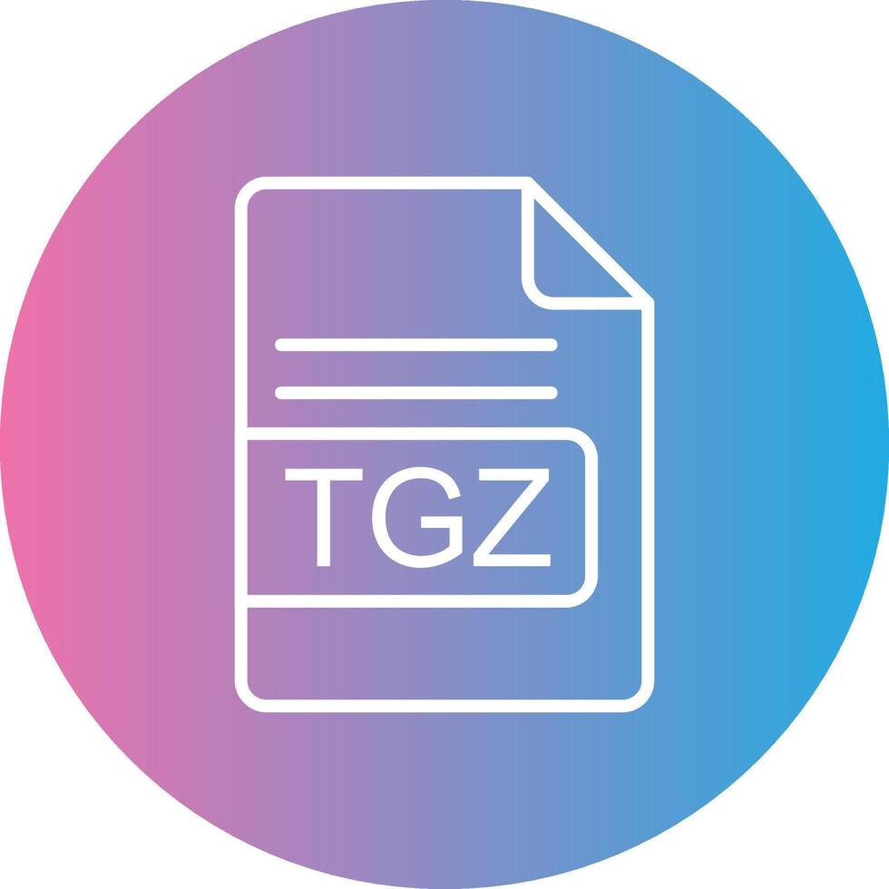 tgz archivo formato línea degradado circulo icono vector