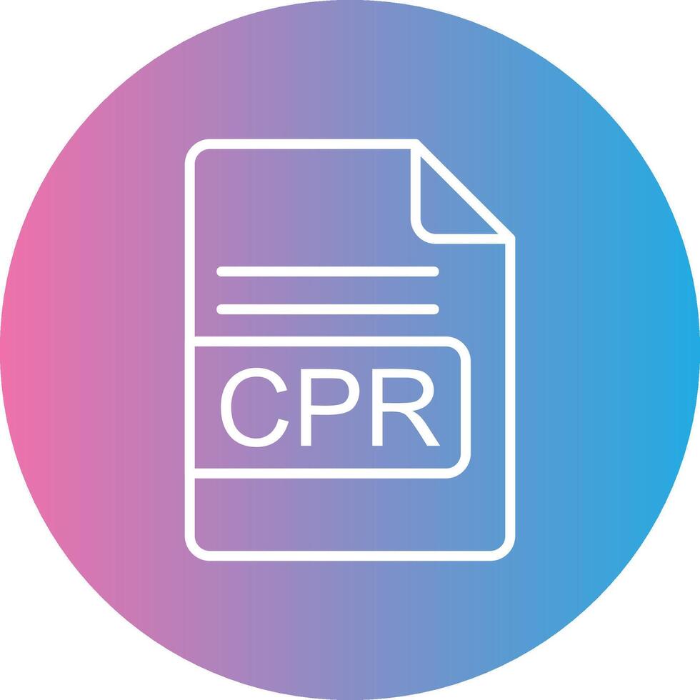 CPR File Format Line Gradient Circle Icon vector