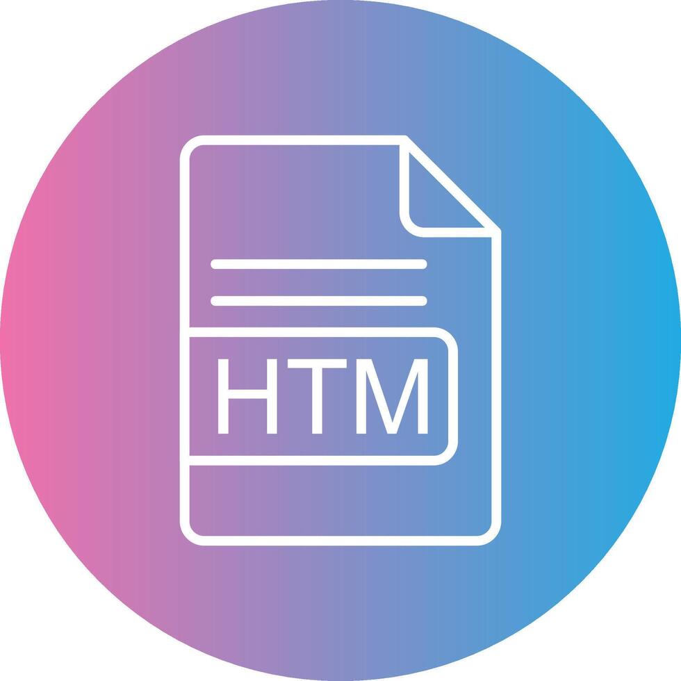HTM File Format Line Gradient Circle Icon vector