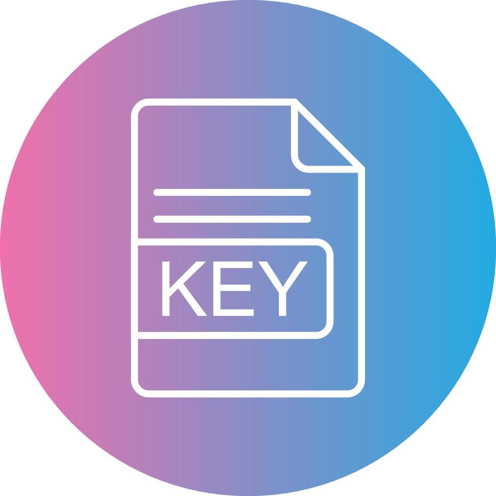 KEY File Format Line Gradient Circle Icon vector