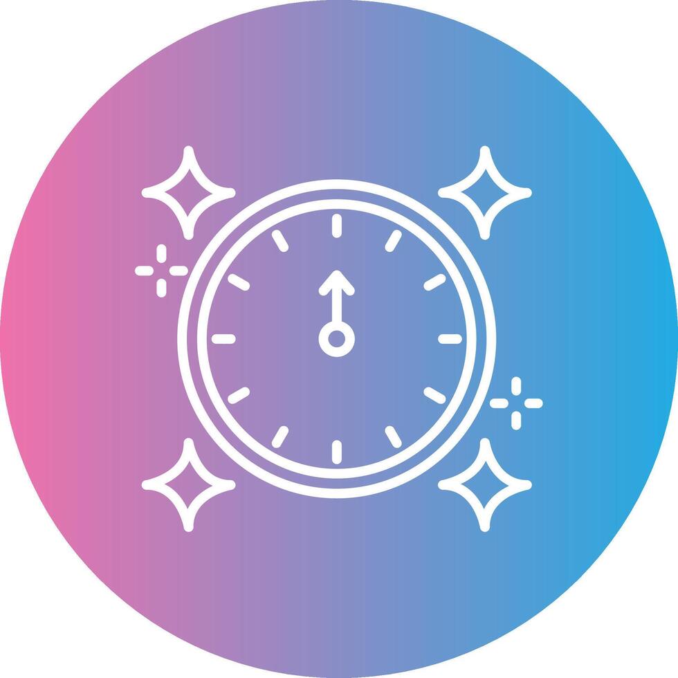 New Year Line Gradient Circle Icon vector