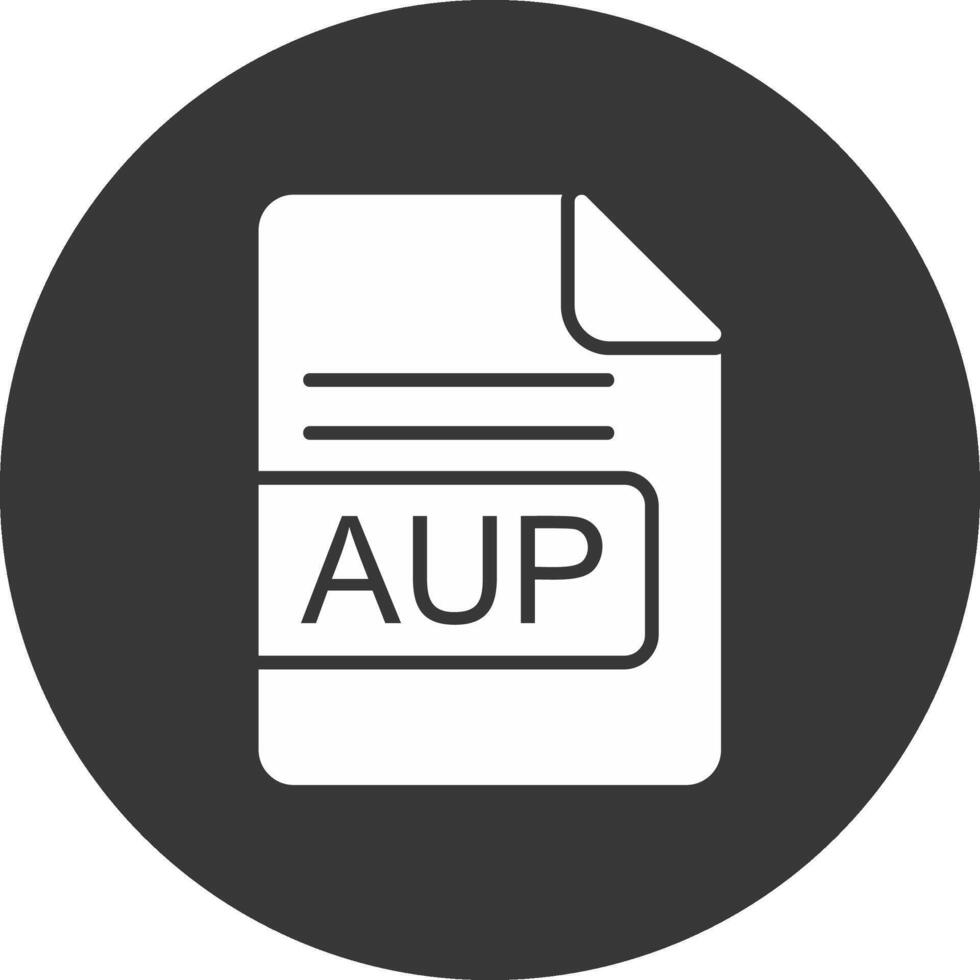 AUP File Format Glyph Inverted Icon vector