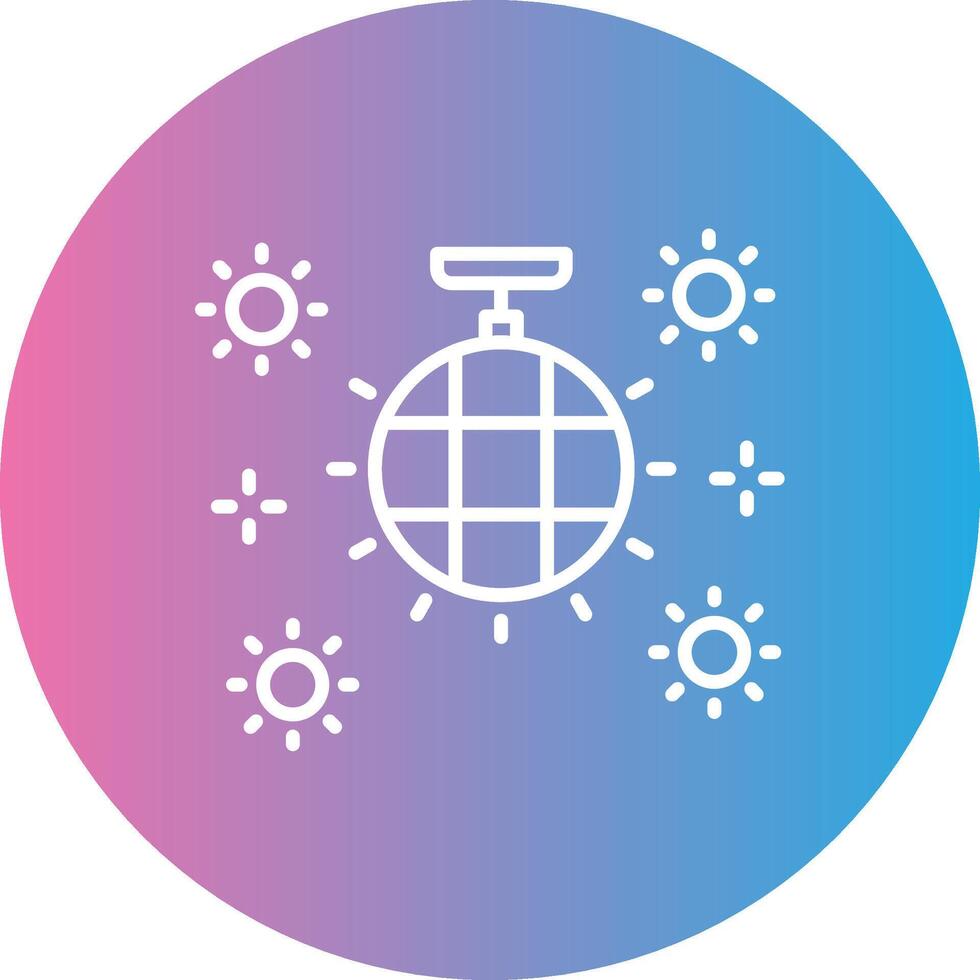 Disco Ball Line Gradient Circle Icon vector