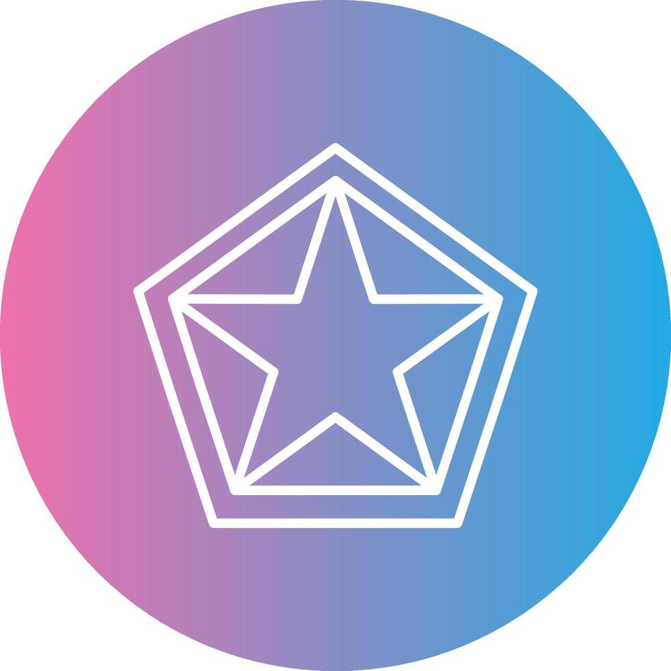 Star Pentagon Line Gradient Circle Icon vector