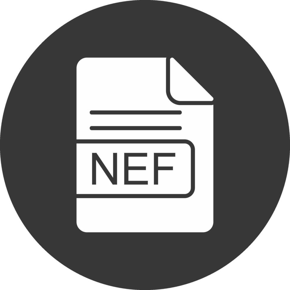 NEF File Format Glyph Inverted Icon vector