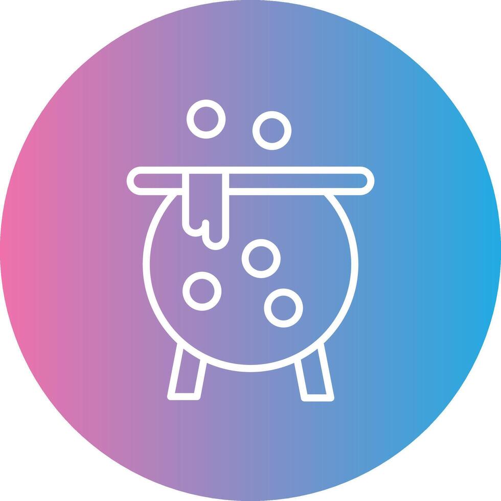 Cauldron Line Gradient Circle Icon vector